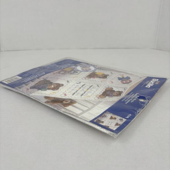 Bucilla Quilt Blocks Teddy Bear Playtime Stamped Cross Stitch 2003 Kit 43246 - Picture 7 of 10